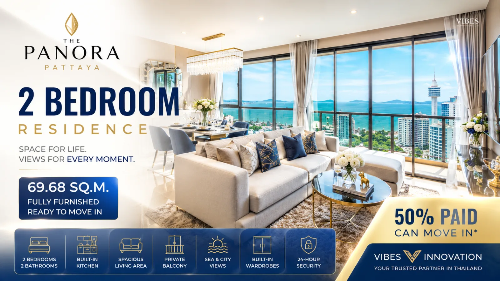 THE PANORA PATTAYA (เดอะ พาโนรา พัทยา) คอนโดหรูวิวทะเลพาโนรามา เขาพระตำหนัก