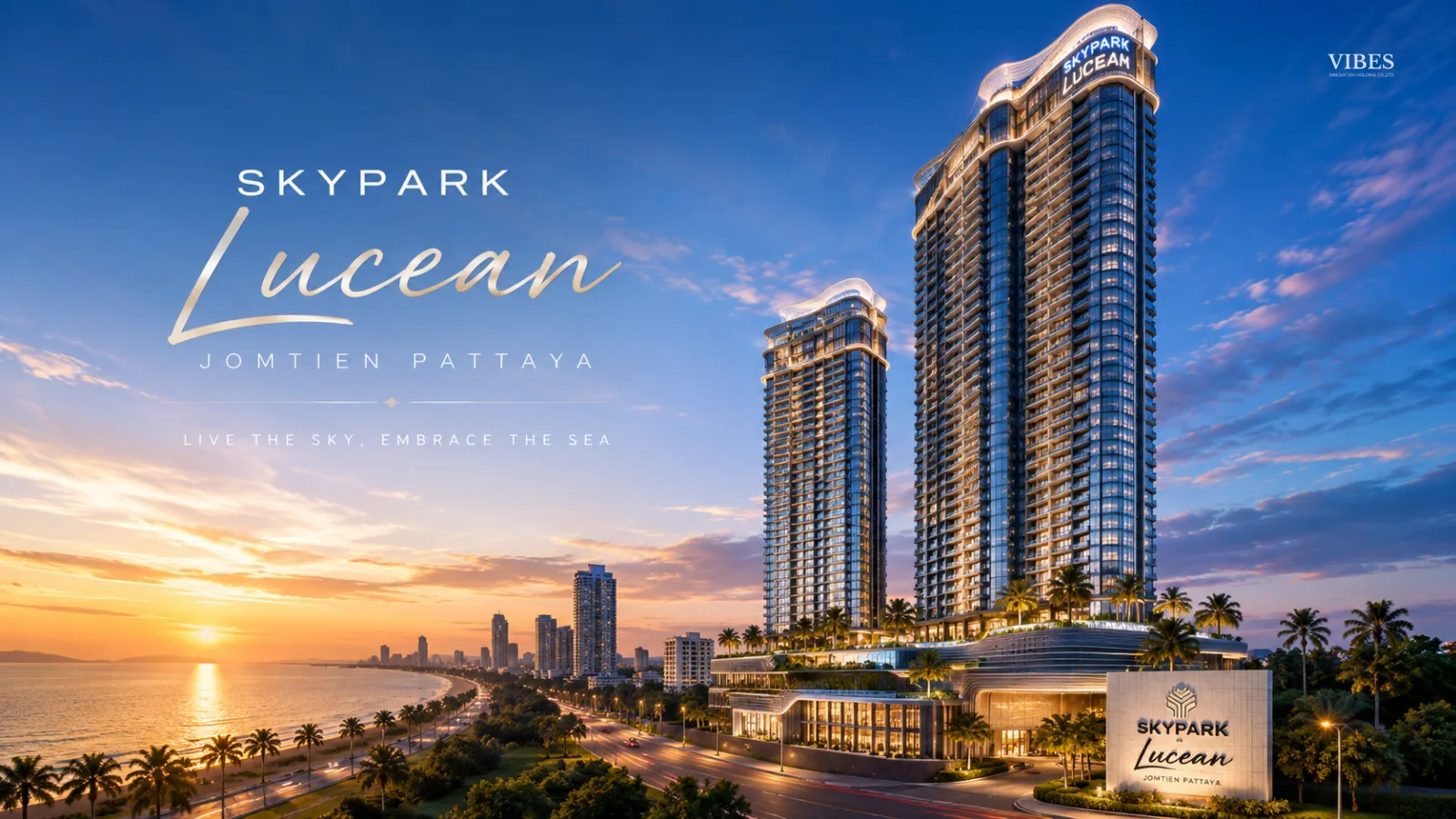 Skypark Lucean Jomtien Pattaya Studio 32.90 SQ.M. Luxury Resort Living Inspired by Banyan Group